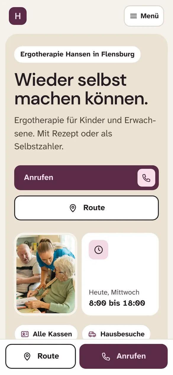 Ergotherapie Hansen auf dem Handy