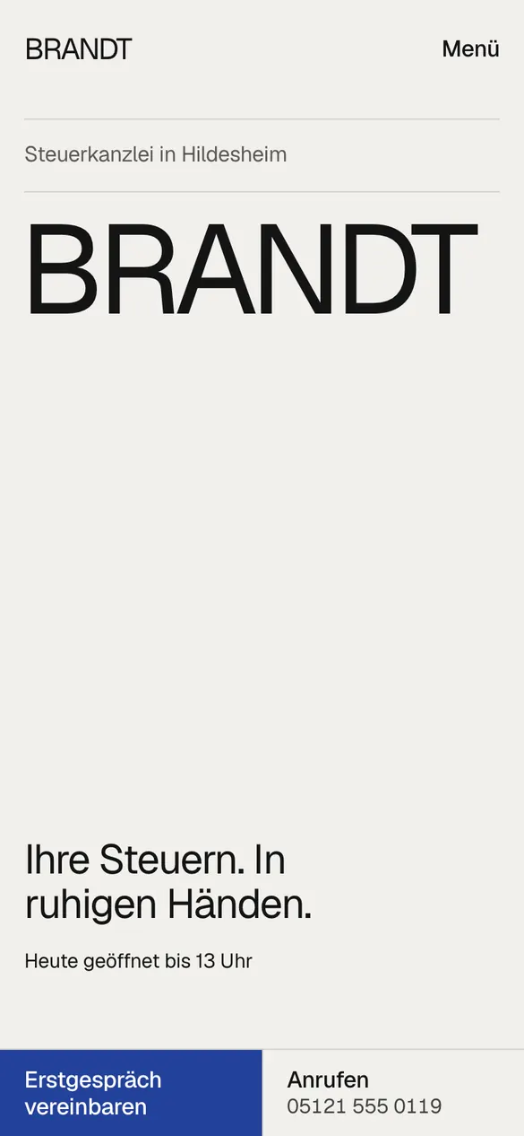 Steuerkanzlei Brandt auf dem Handy