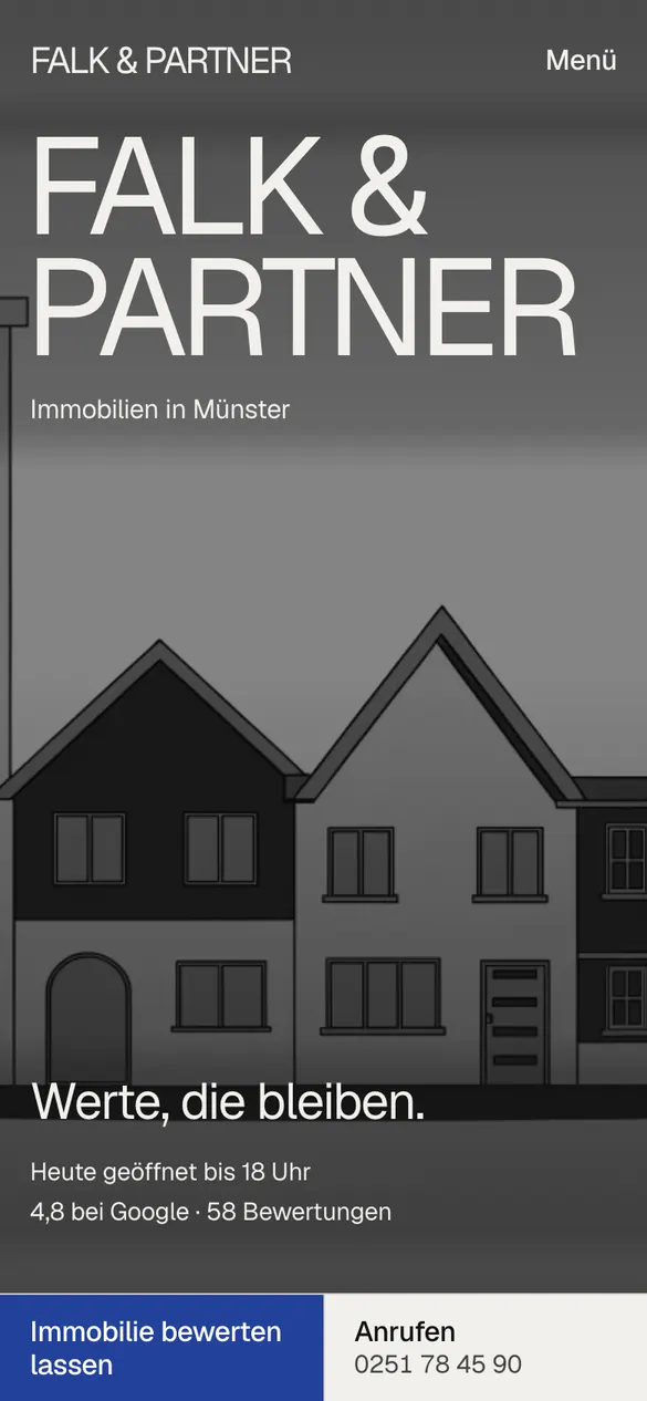 Falk & Partner Immobilien auf dem Handy