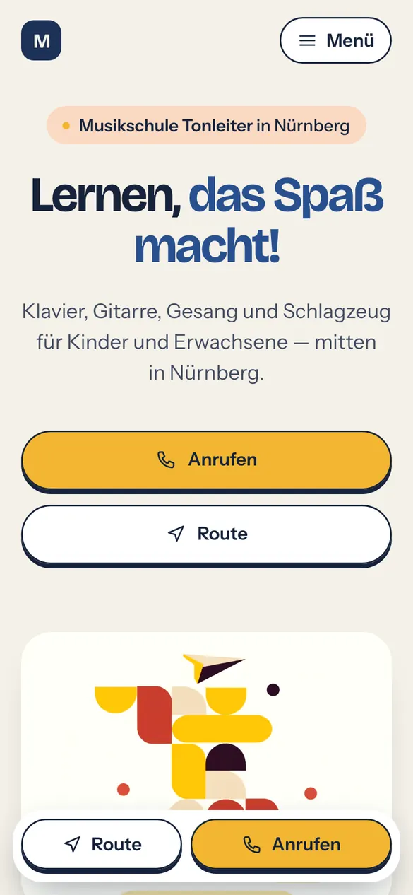 Musikschule Tonleiter auf dem Handy