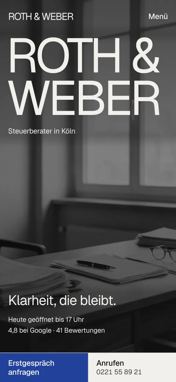 Roth & Weber Steuerberater auf dem Handy