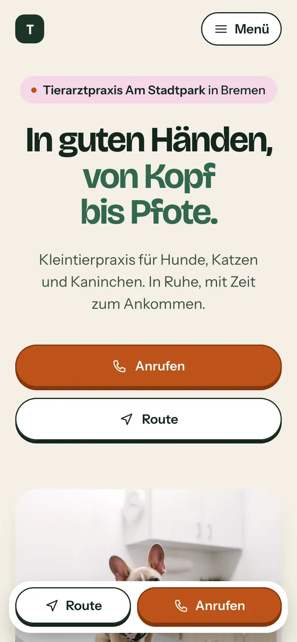 Tierarztpraxis Am Stadtpark auf dem Handy