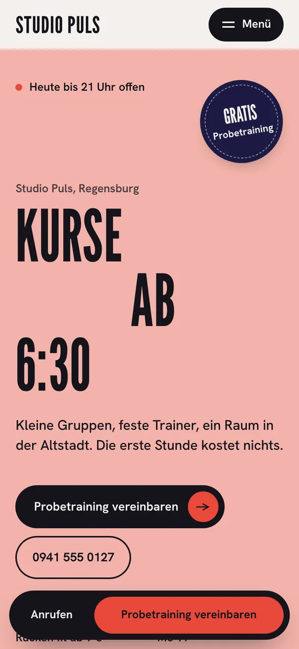 Studio Puls auf dem Handy