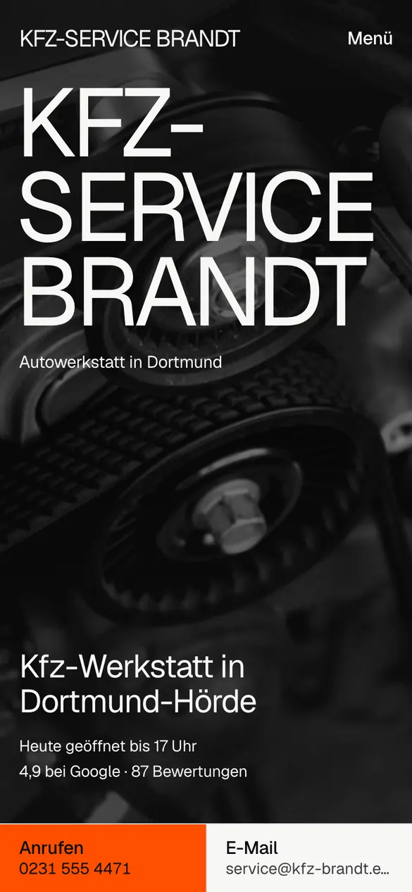 Kfz-Service Brandt auf dem Handy